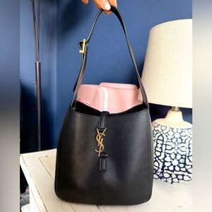 YSL Supple Small Shoulder Bag in Grained Leather
